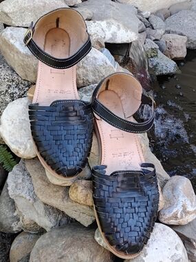 Macarena Huarache Ankle-Strap Sandals